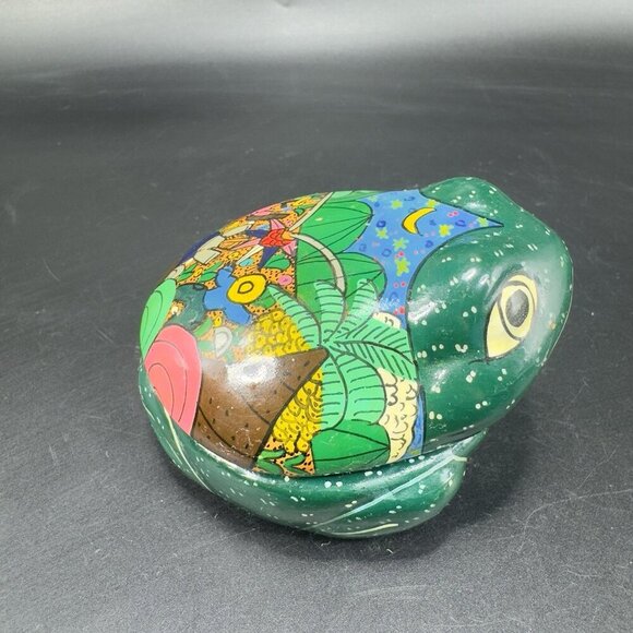 Mexican RedWare Pottery Hand Painted Frog Shape Trinket Holder Jewelry Holder - Picture 13 of 13